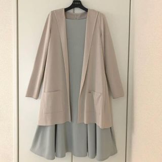 フォクシー(FOXEY)の♡極美品♡ FOXEY ロング フーディー カーディガン 38 40 ベージュ(カーディガン)