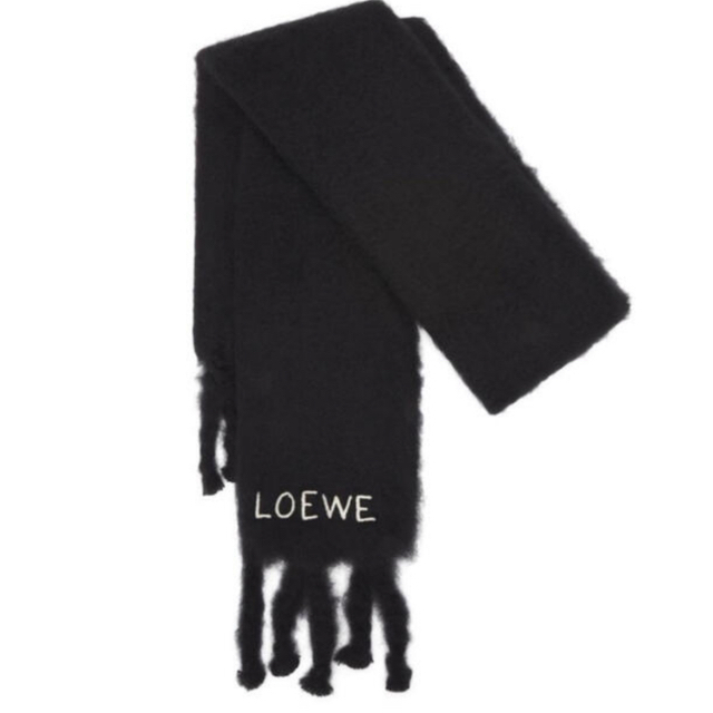 LOEWE - 日曜まで出品 ロエベ LOEWE モヘアマフラー ストール ブラック