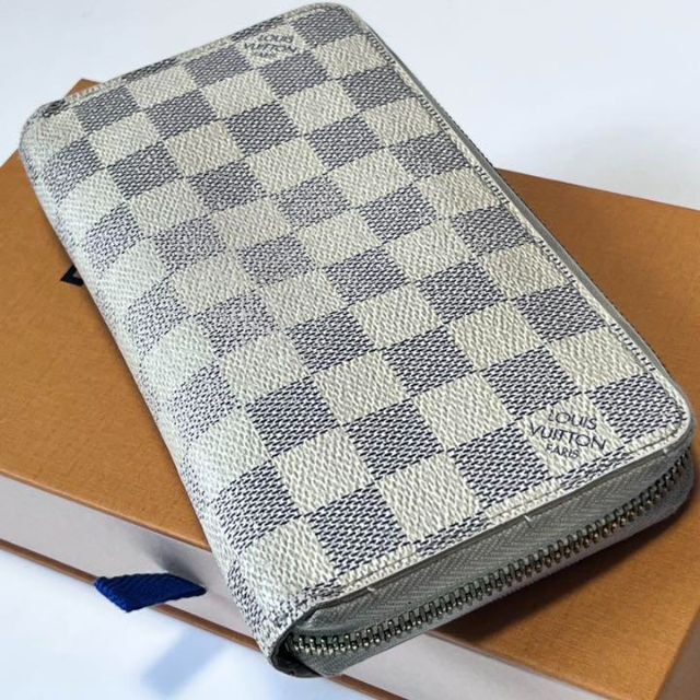 【美品】LOUIS VUITTON ジッピーウォレット　ダミエ　アズール　財布