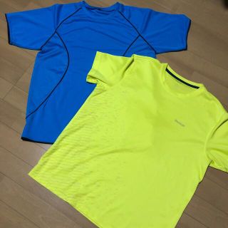 リーボック(Reebok)のReebok メンズ　Tシャツ スポーツウェア　青　黄色　ブルー　イエロー(Tシャツ/カットソー(半袖/袖なし))