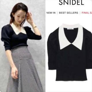 スナイデル(SNIDEL)のsnidel ニットカラーパフスリリブプルオーバー(ニット/セーター)