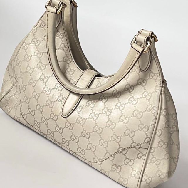 Gucci - 【良品】GUCCI ハンドバッグ ジャッキー アイボリー レザー