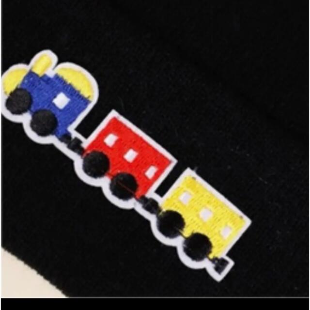 ニット帽♡ブラック♡電車 キッズ/ベビー/マタニティのこども用ファッション小物(帽子)の商品写真