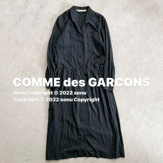 COMME des GARCONS(コムデギャルソン)の【1980年代 初期】コムデギャルソン刺繍デザイン レーヨン シャツ ワンピース レディースのワンピース(ロングワンピース/マキシワンピース)の商品写真