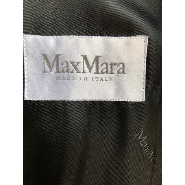 Max Mara(マックスマーラ)のタグ付き　MAX MARA マックスマーラ　ロング　コート　ブラック　カシミア混 レディースのジャケット/アウター(ロングコート)の商品写真