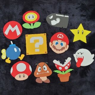 ハンドメイド　マリオ　壁面飾り(フォトプロップス)