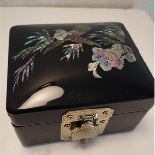 ✨螺鈿漆器のミラー付きジュエリーボックス 宝石箱✨(漆芸)