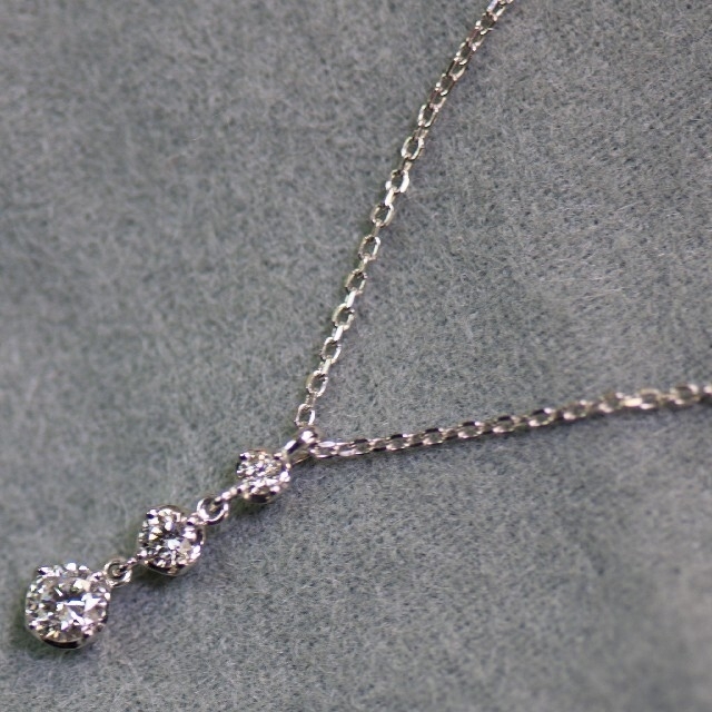 安い買い」 4℃ Pt850 0.27ct 3P ダイヤモンドネックレス www.m