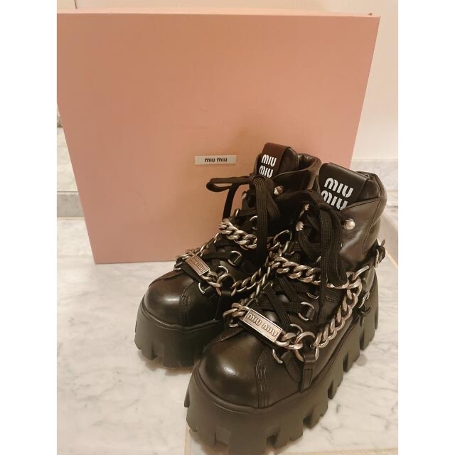 miumiu - にんたま様専用♡ MIUMIU ミュウミュウ メタルチェーンレザー