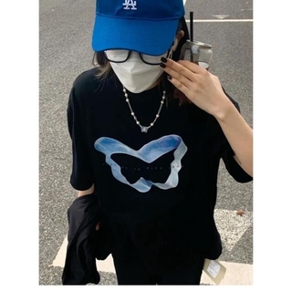 ウィゴー(WEGO)の【新品・未使用】韓国ファッション　ブルーバタフライTee(Tシャツ(半袖/袖なし))