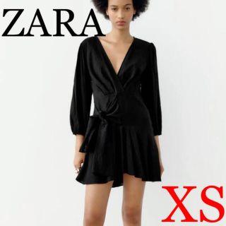 ザラ(ZARA)のZARA クロスワンピース　ミニワンピース　ブラウス　XS シャツワンピ　(ミニワンピース)