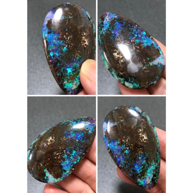 大粒 天然石 ボルダーオパールルース 123.753ct ソーティング付き 上質