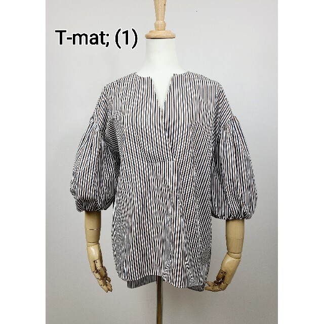 シャツ/ブラウス(長袖/七分)美品　t-mat masaki paris  ストライプブラウス