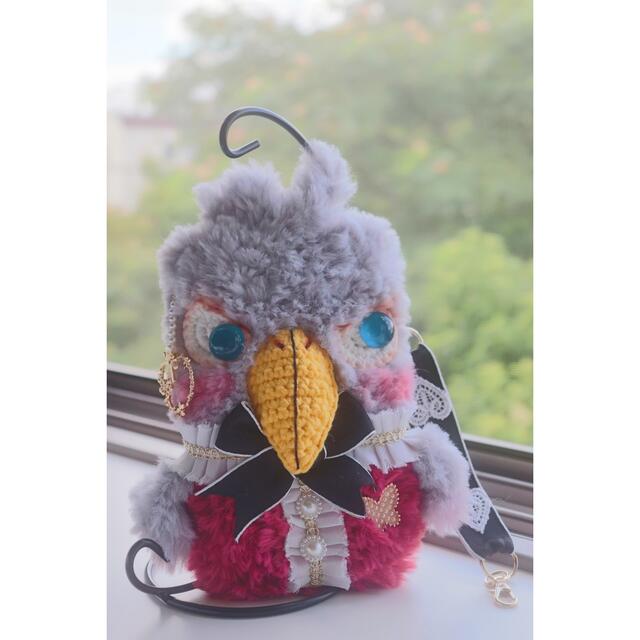 ハシビロコウ スマホポーチ　バッグチャーム　ハンドメイド その他のペット用品(鳥)の商品写真