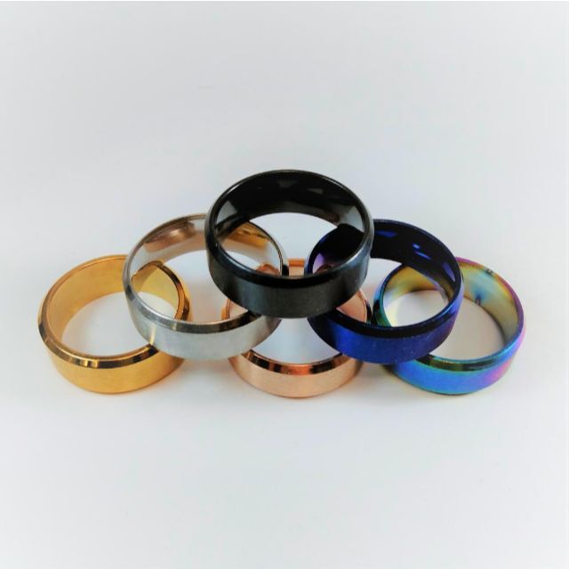 US9号 19号 シンプル リング 太め 虹色 レディースのアクセサリー(リング(指輪))の商品写真