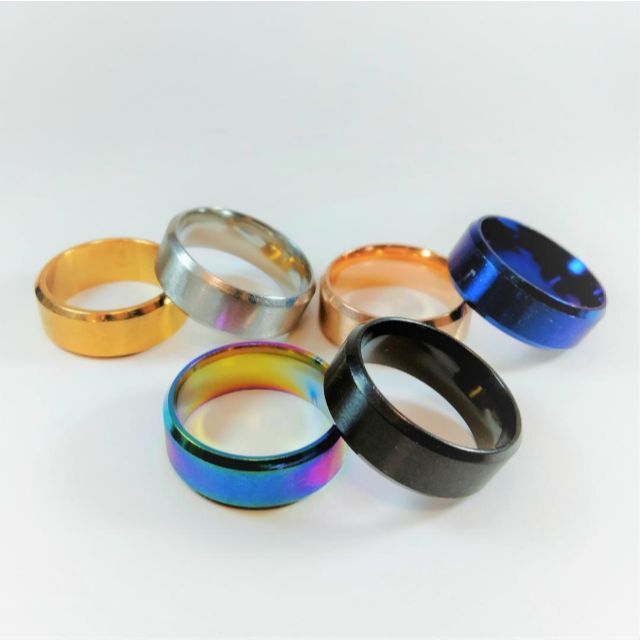US9号 19号 シンプル リング 太め 虹色 レディースのアクセサリー(リング(指輪))の商品写真