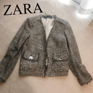 ザラ(ZARA)のZARA ザラ❣ノーカラージャケット❣Mサイズ(ノーカラージャケット)