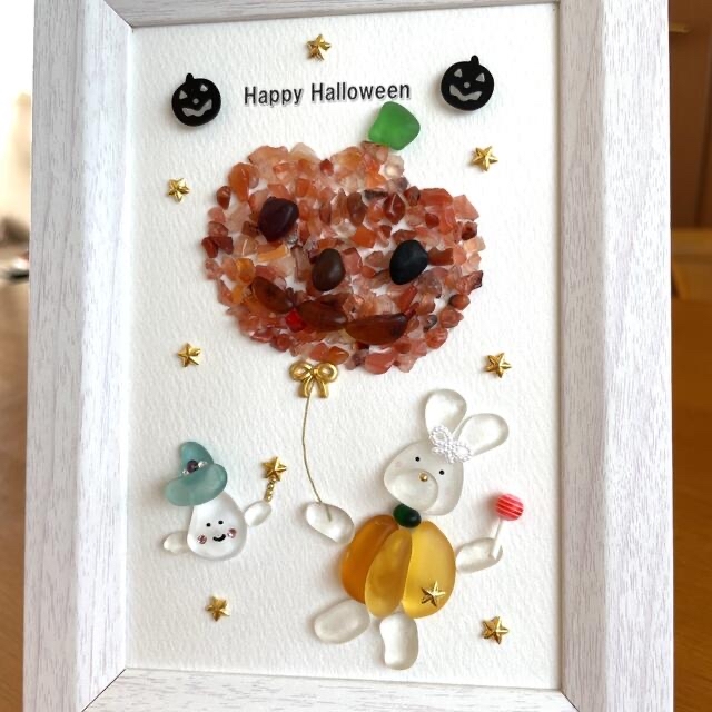 Halloweenくまちゃん♡Sea glass art - 通販 - pinehotel.info