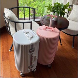 【2022年新作】スーツケース キャリーバッグ Mサイズ 36L 丸型 ピンク(スーツケース/キャリーバッグ)