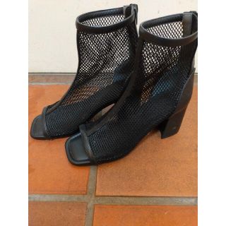 スライ(SLY)のスライ　OPEN TOE MESH ブーツ　ブラック　Lサイズ(ブーツ)