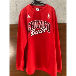 アディダス(adidas)の美品】adidas アディダス シカゴブルズ　長袖　ロングTシャツ ロンT Ｌ(Tシャツ/カットソー(七分/長袖))