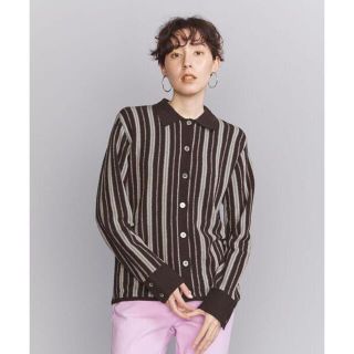 ビューティアンドユースユナイテッドアローズ(BEAUTY&YOUTH UNITED ARROWS)の【新品】ビューティアンドユース　ブークレストライプ シャツカーディガン(カーディガン)