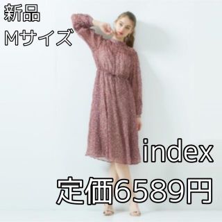 インデックス(INDEX)の2641⭐︎index⭐︎小花柄ワンピース⭐︎レッド⭐︎Mサイズ(ロングワンピース/マキシワンピース)