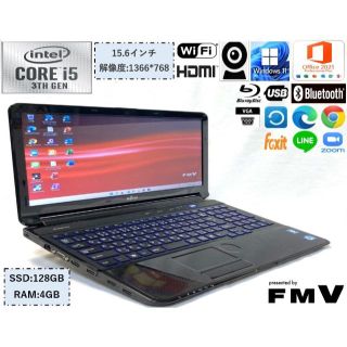 フジツウ(富士通)の美品 ノートパソコン AH54/H i5 カメラ ブルーレイ SSD 大画面(ノートPC)