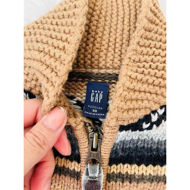 babyGAP(ベビーギャップ)の❤️美品❤️baby GAP カウチンニット　ニットカーディガン　90cm キッズ/ベビー/マタニティのキッズ服男の子用(90cm~)(カーディガン)の商品写真