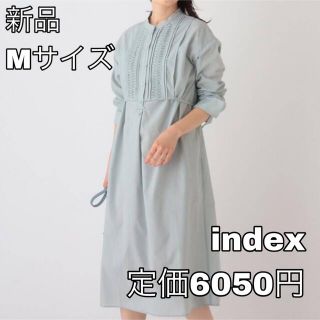 インデックス(INDEX)の2637⭐︎index⭐︎ピンタックシャツワンピース⭐︎カーキ&グリーン(ひざ丈ワンピース)