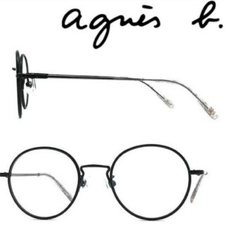 アニエスベー(agnes b.)のアニエスベー ブラック メガネ 眼鏡 50-0058-03(サングラス/メガネ)