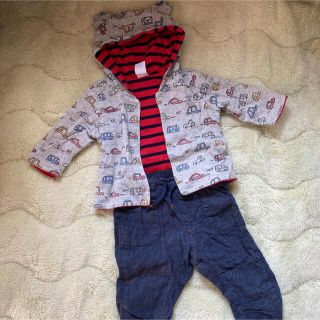 ベビーギャップ(babyGAP)のリバーシブルパーカー、ズボン　セット(カーディガン/ボレロ)