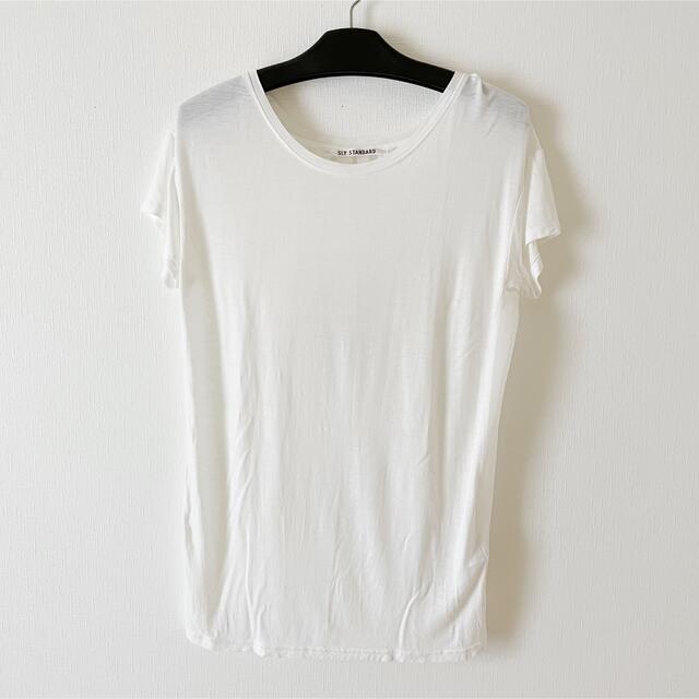 ZARA(ザラ)の【送料込み】美品SLY STANDARDバックシアープリーツTシャツ レディースのトップス(Tシャツ(半袖/袖なし))の商品写真