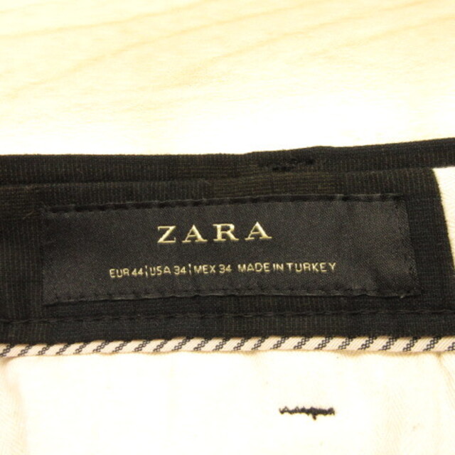 ZARA(ザラ)のザラ ZARA テーパードパンツ ロング チェック ストレッチ 紺 茶 44 レディースのパンツ(その他)の商品写真