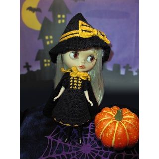 ブライス　アウトフィット　ハロウィン　ワンピース　マント　魔女帽子　 3点セット(その他)