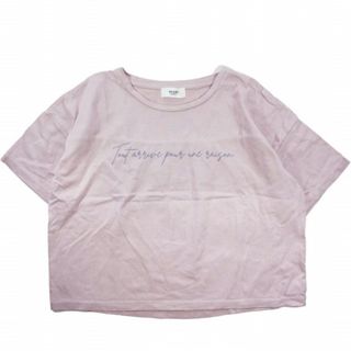 ビームス(BEAMS)のBEAMS HEART ビームスハート 手書き風 ロゴTシャツ 43-08-0289-213 Free ピンク 半袖 カットソー ギャザー オーバーサイズ トップス【中古】【BEAMS HEART】(Tシャツ(半袖/袖なし))