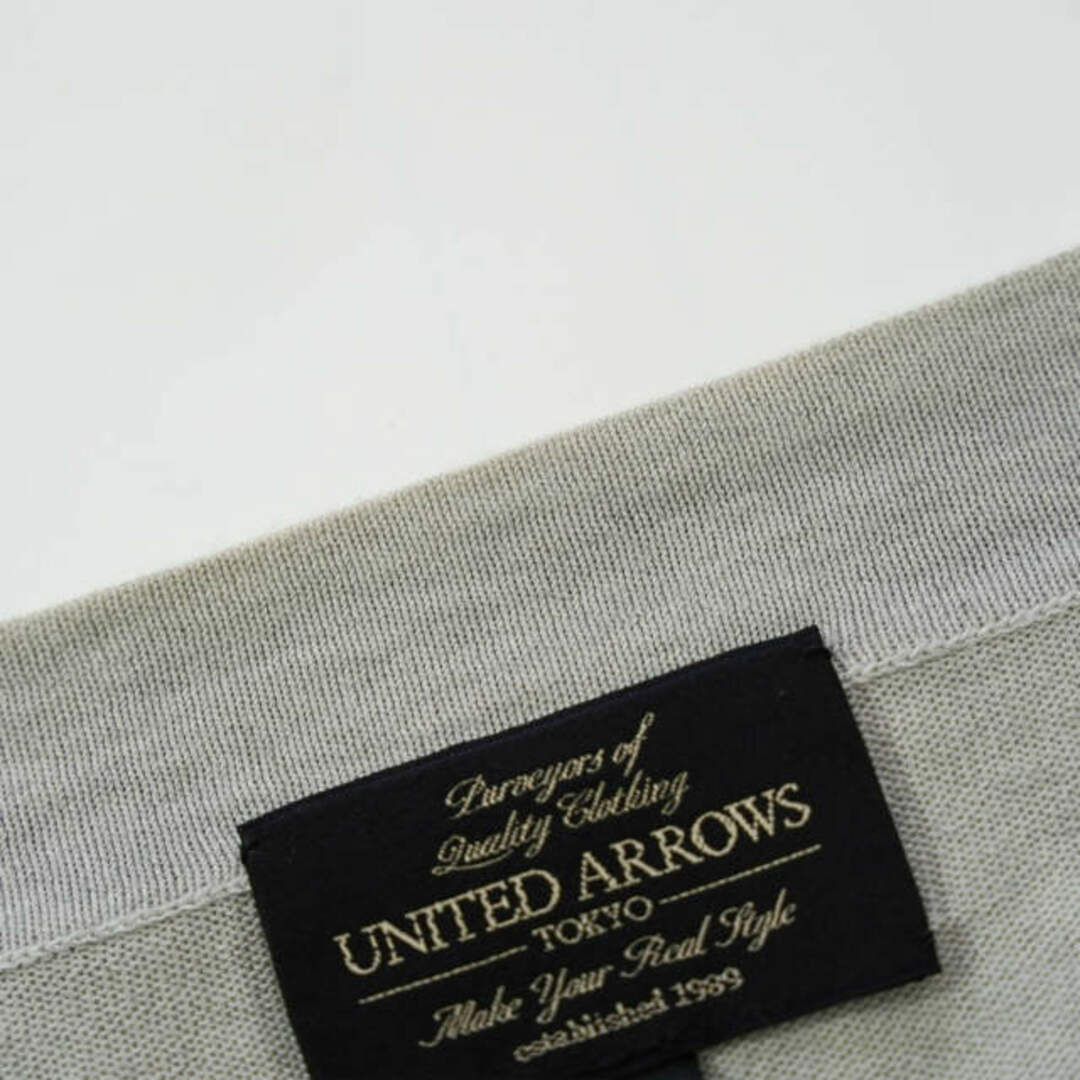 UNITED ARROWS(ユナイテッドアローズ)のUNITED ARROWS ユナイテッドアローズ カラーハイゲージカーディガン 1515-106-0537 M ライトグレー コットン ニット Vネック トップス【中古】【UNITED ARROWS】 メンズのトップス(カーディガン)の商品写真