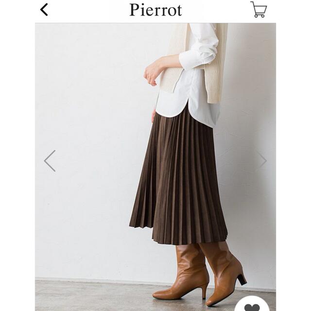 pierrot スエードタッチプリーツスカート✴︎M レディースのスカート(ロングスカート)の商品写真