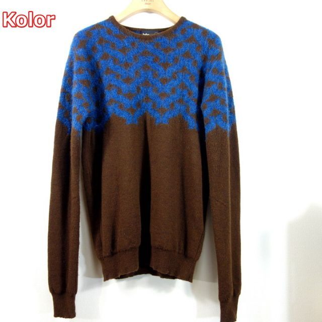 ☆良品☆kolor 幾何学波柄ニット カラー ☆良品☆kolor 幾何学波柄ニット カラー