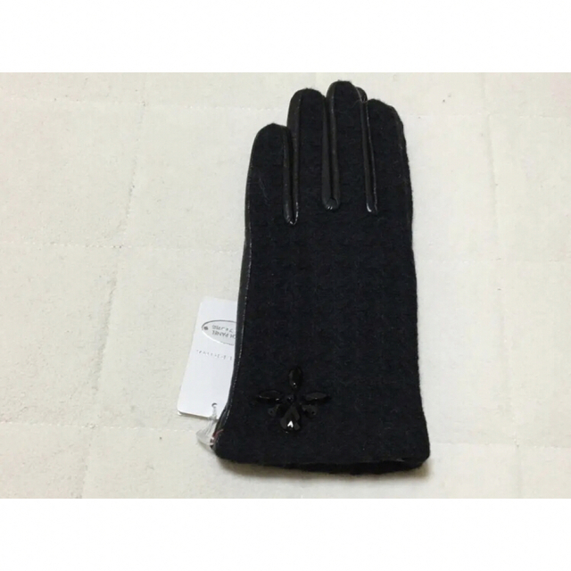 112新品 ANTEPRIMA羊革ツイードコンビビジュー付手袋スマートフォン対応 2