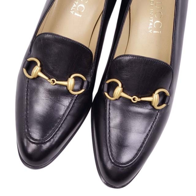 Gucci(グッチ)のVintage グッチ パンプス ホースビット カーフレザー 5.5B ブラック レディースの靴/シューズ(ハイヒール/パンプス)の商品写真