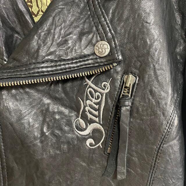 SMET/スメット エドハーディ ライダース 革ジャン 古着 メンズS