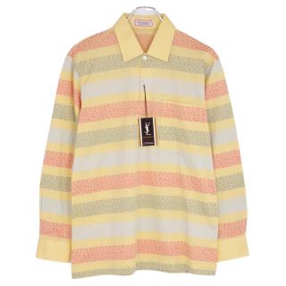 Saint Laurent - Vintage イヴサンローラン ポロシャツ ボーダー 総柄