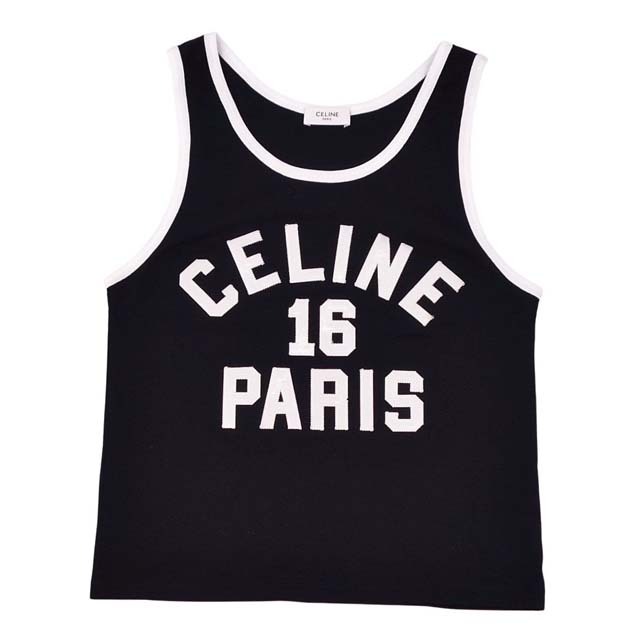 極美品 CELINE 現行 2022 コットンジャージー タンクトップ グレー