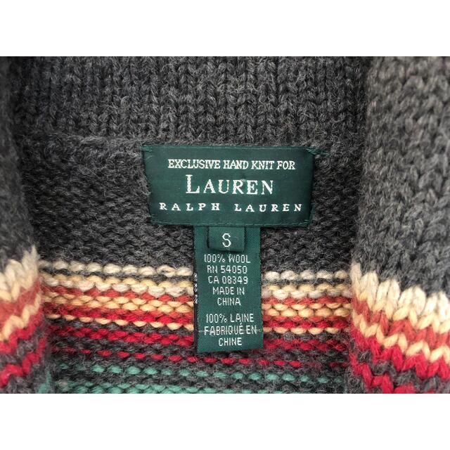 Ralph Lauren(ラルフローレン)の【美品】ラルフローレン ネイティブ ハンドニット カーディガン グレー S メンズのトップス(カーディガン)の商品写真