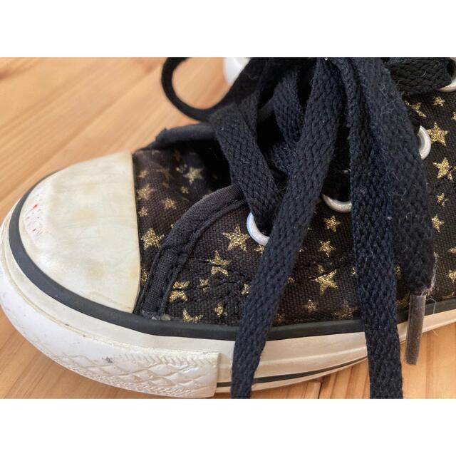 CONVERSE(コンバース)のコンバース17cmハイカットスニーカー⭐︎ダンス⭐︎室内使用⭐︎星柄黒 キッズ/ベビー/マタニティのキッズ靴/シューズ(15cm~)(スニーカー)の商品写真