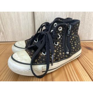 コンバース(CONVERSE)のコンバース17cmハイカットスニーカー⭐︎ダンス⭐︎室内使用⭐︎星柄黒(スニーカー)