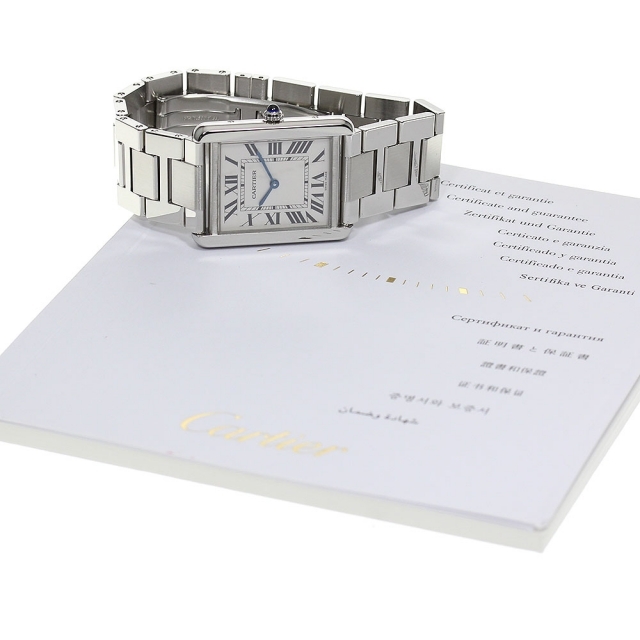 ☆良品★保証書付き【CARTIER】カルティエ タンクソロ LM W5200014 クォーツ メンズ_706643