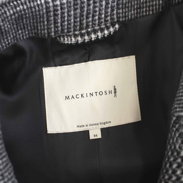 MACKINTOSH(マッキントッシュ)のマッキントッシュ グレンチェック トレンチコート 34 XS 黒 白 グレー メンズのジャケット/アウター(トレンチコート)の商品写真