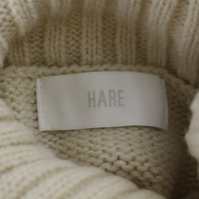 HARE(ハレ)のハレ ニット セーター 長袖 タートルネック デザイン F アイボリー グレー レディースのトップス(ニット/セーター)の商品写真